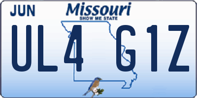 MO license plate UL4G1Z