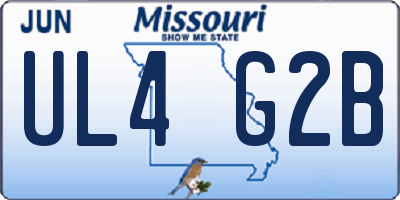 MO license plate UL4G2B