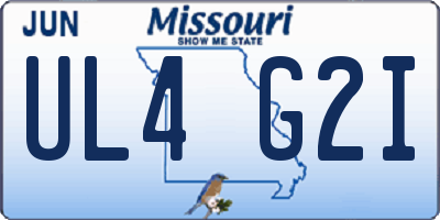 MO license plate UL4G2I