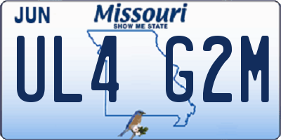 MO license plate UL4G2M