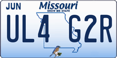 MO license plate UL4G2R