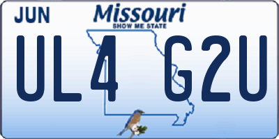 MO license plate UL4G2U