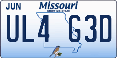 MO license plate UL4G3D