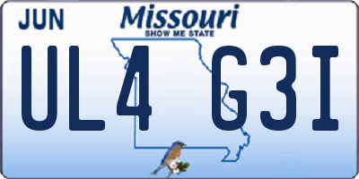 MO license plate UL4G3I