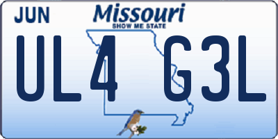 MO license plate UL4G3L