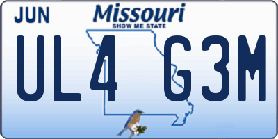MO license plate UL4G3M