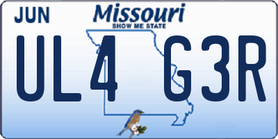 MO license plate UL4G3R