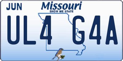 MO license plate UL4G4A