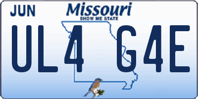MO license plate UL4G4E