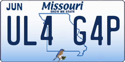 MO license plate UL4G4P