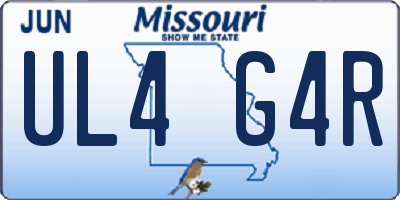 MO license plate UL4G4R