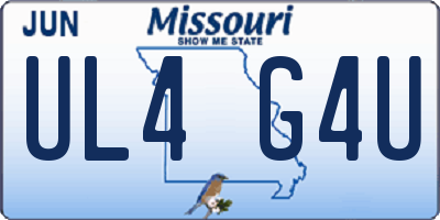 MO license plate UL4G4U