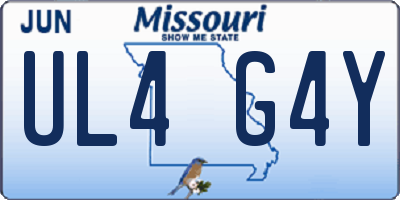 MO license plate UL4G4Y