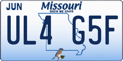 MO license plate UL4G5F