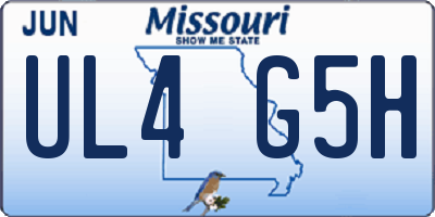 MO license plate UL4G5H