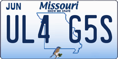 MO license plate UL4G5S