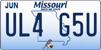 MO license plate UL4G5U
