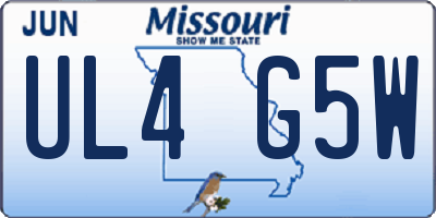 MO license plate UL4G5W