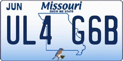 MO license plate UL4G6B