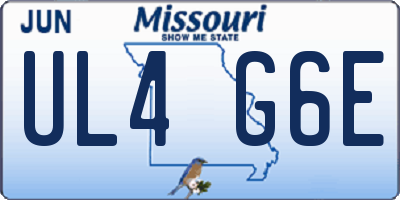 MO license plate UL4G6E