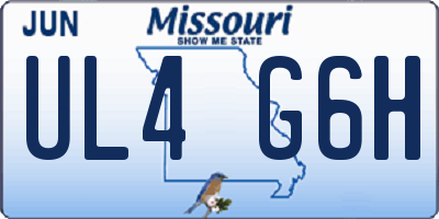 MO license plate UL4G6H
