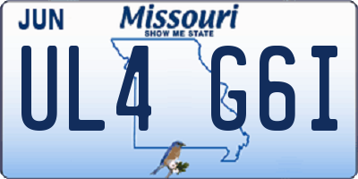 MO license plate UL4G6I
