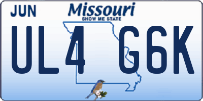 MO license plate UL4G6K