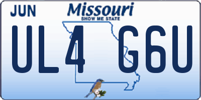 MO license plate UL4G6U