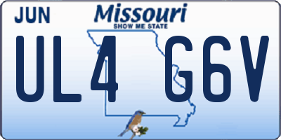 MO license plate UL4G6V