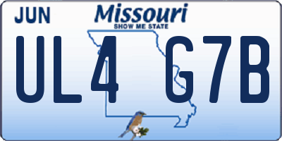 MO license plate UL4G7B