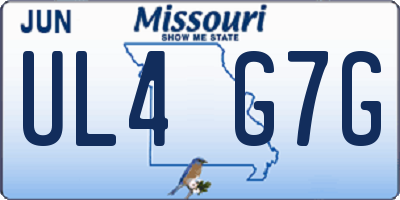 MO license plate UL4G7G