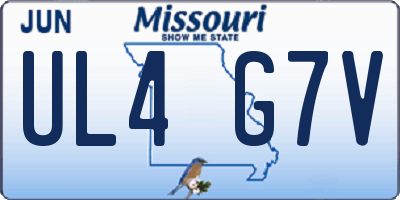 MO license plate UL4G7V
