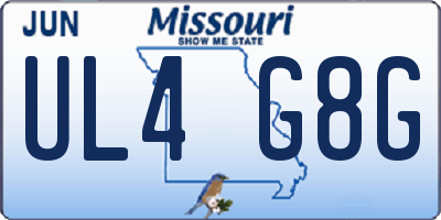 MO license plate UL4G8G