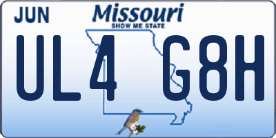 MO license plate UL4G8H