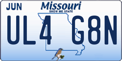 MO license plate UL4G8N