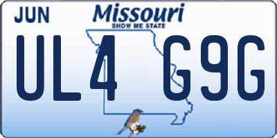 MO license plate UL4G9G