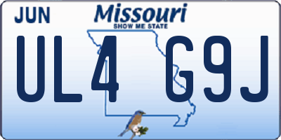 MO license plate UL4G9J