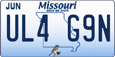 MO license plate UL4G9N