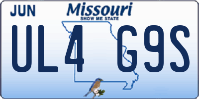 MO license plate UL4G9S