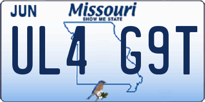 MO license plate UL4G9T