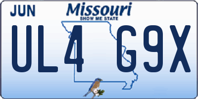 MO license plate UL4G9X