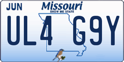 MO license plate UL4G9Y