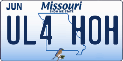 MO license plate UL4H0H