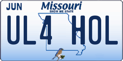 MO license plate UL4H0L