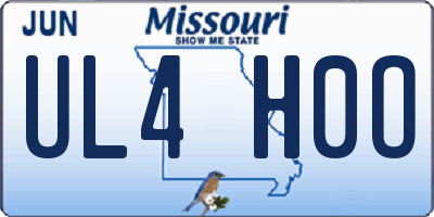 MO license plate UL4H0O