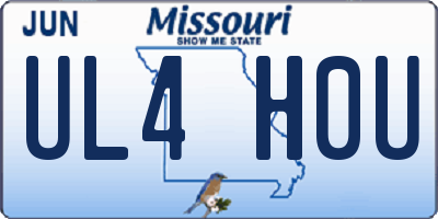 MO license plate UL4H0U