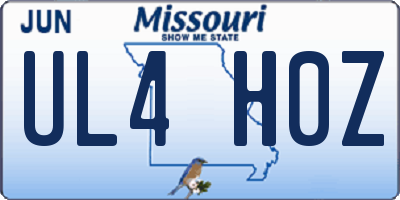 MO license plate UL4H0Z