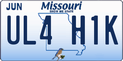 MO license plate UL4H1K