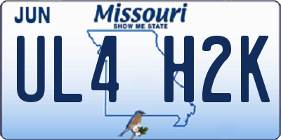 MO license plate UL4H2K