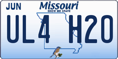 MO license plate UL4H2O
